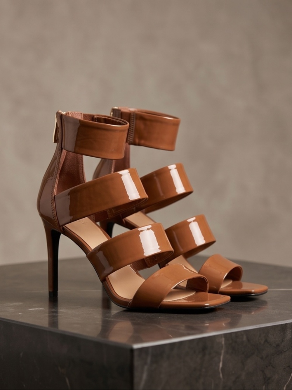 Beautiful Camel color strappy High Heel